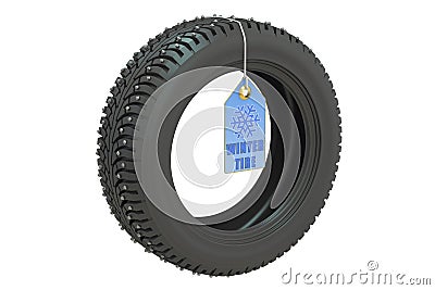Winter automotive tire 3D Stock Photo