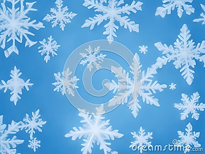 winter background with beautiful various snowflakes Stock Photo