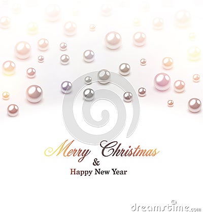 Winter background with metallic balls. Vector Illustration