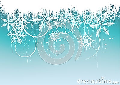 Winter background, snowflakes Vector Illustration