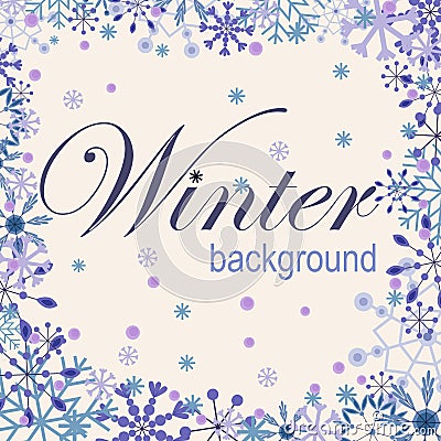 Winter background with snowflakes Vector Illustration
