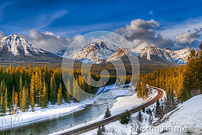 Winter in Banff National Park Stock Photo