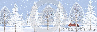 Winter banner Vector Illustration