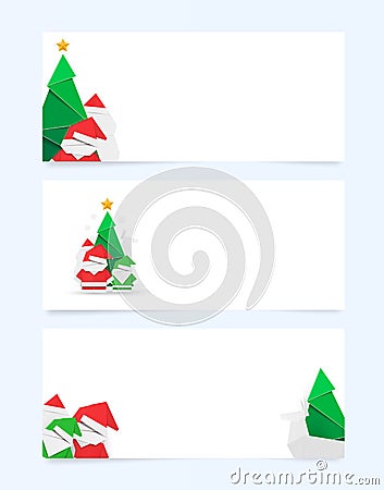 Winter banners for websites. Web lines with Christmas and New year seasonal composition. Vector Illustration