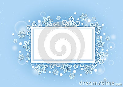 Winter Beautiful Snows Background with White Space Vector Illustration