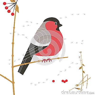 Winter bird icon Vector Illustration