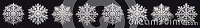 a winter blog or posting header of a row of snowflakes Stock Photo