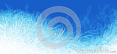 Winter blue curly ice frost christmas background. Vector illustration Vector Illustration