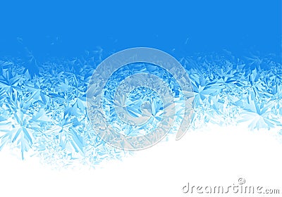 Winter blue ice frost background Vector Illustration