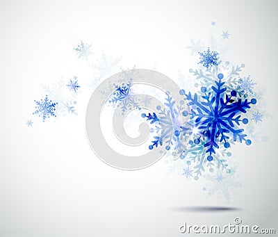 Winter blue snowflakes Vector Illustration