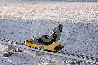 Winter bobsled track in winter Stock Photo