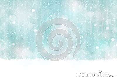 Winter bokeh background seamless horizontally Vector Illustration