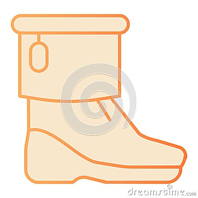 Winter boots flat icon. Woman boots orange icons in trendy flat style. Female footwear gradient style design, designed Vector Illustration