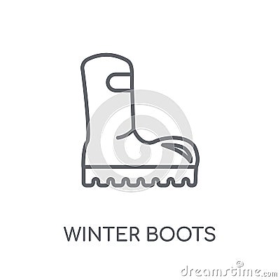 winter Boots linear icon. Modern outline winter Boots logo conce Vector Illustration