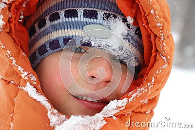 Winter boy portrait Stock Photo