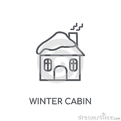 winter Cabin linear icon. Modern outline winter Cabin logo conce Vector Illustration