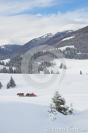 Winter Carpathian Mountains Stock Photo