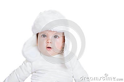 Winter child kid or baby in hat Stock Photo