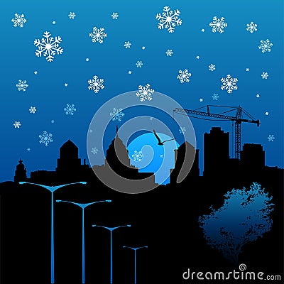 Winter city vector Vector Illustration