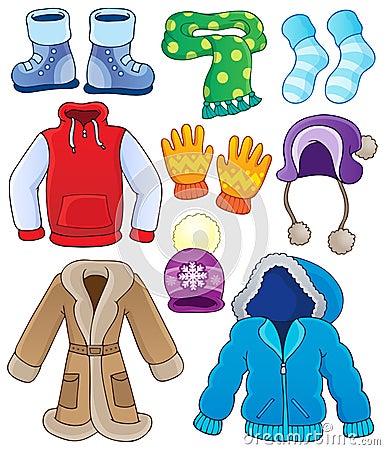 Winter clothes collection 3 Vector Illustration