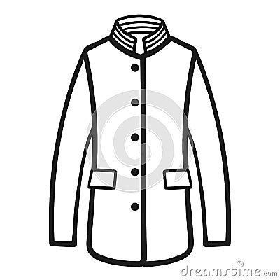 Winter coat outlined icon in white background Vector Illustration