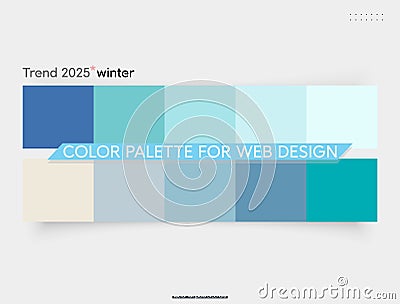 Winter color palette for web design. Color palettes are trends combinations and palette guides this year, a table color Vector Illustration