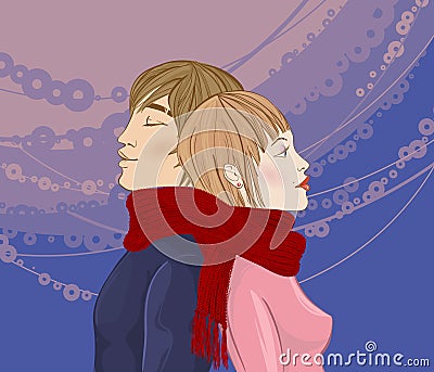 Winter couple Stock Photo