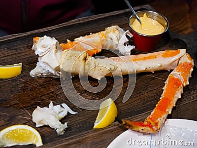 Winter crab legs Luxury food Must-try Stock Photo