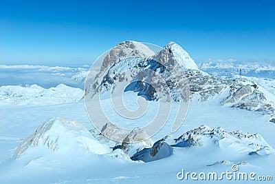 Winter Dachstein mountain massif Stock Photo