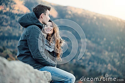 Winter dating Stock Photo