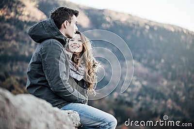 Winter dating Stock Photo