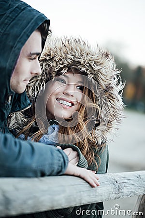 Winter dating Stock Photo