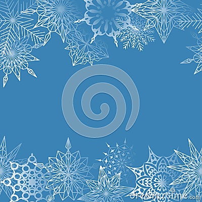 Winter decoration from snowflakes Vector Illustration