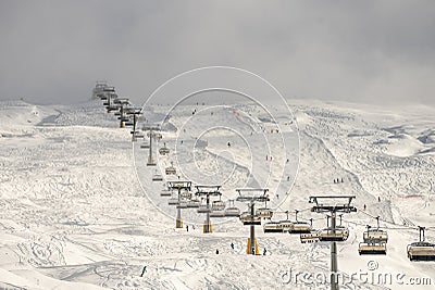 Winter dolomites in Italy. Winter in Madonna di Campiglio village and a ski resort in northeast Italy. Madonna di Madonna di Stock Photo