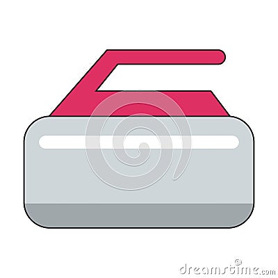 Winter extreme sport curling stone Vector Illustration