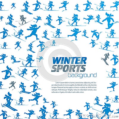 Winter extreme sport pattern Vector Illustration