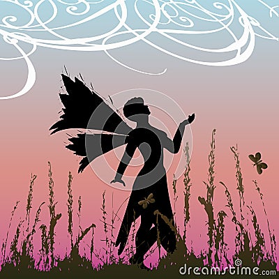 Winter Fairy Background Vector Illustration