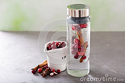 Winter or fall refreshing infused water Stock Photo