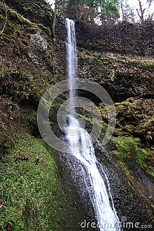 Winter Falls at Silver Falls State Park Stock Photo