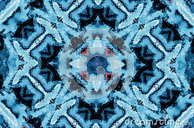 Winter fantasy abstract background. Kaleidoscopic geometric ornament. Decorative polygonal mosaic pattern Stock Photo