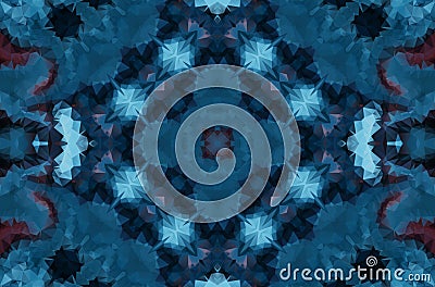 Winter fantasy abstract background. Kaleidoscopic geometric ornament. Decorative polygonal mosaic pattern Stock Photo