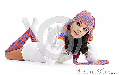 Winter fashion girl Stock Photo