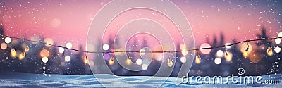 Winter Fest Fairy Lights Header Stock Photo