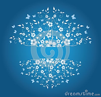 Winter floral frame Vector Illustration