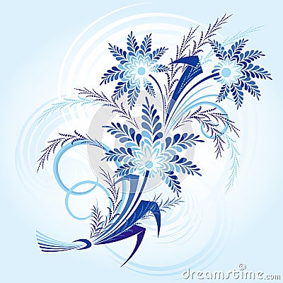 Winter-flowers Vector Illustration