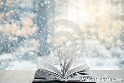 Winter forest book Stock Photo