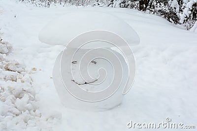 Winter Forest, Grove, Snow figure, Snowman Stock Photo