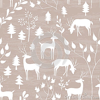 Winter forest seamless pattern Vector Illustration