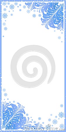 winter, frame, snow, christmas, background, snowflake, border, vector, snowflakes, frost, white, holiday, illustration, season, ne Vector Illustration