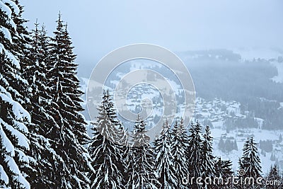 Winter in the French Alps Stock Photo